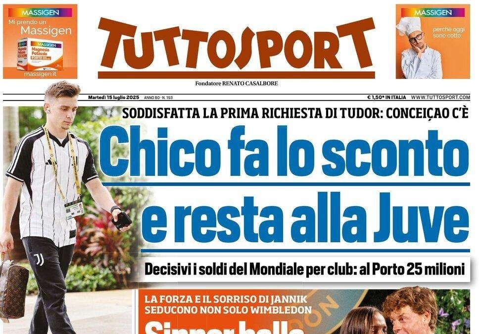 Tuttosport- Chico fa lo sconto e resta 