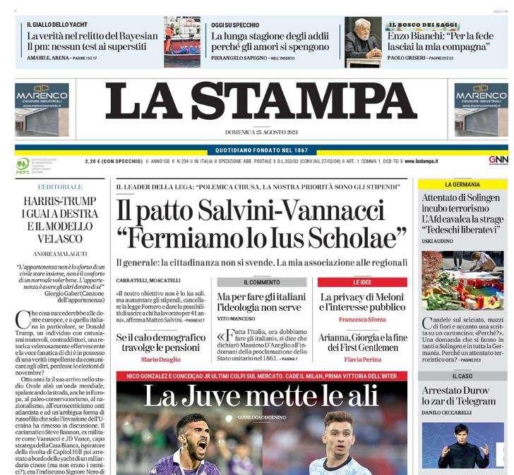 La Stampa - Doppio colpo e la Juve cambia fasce 
