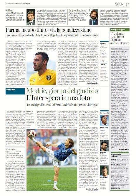 Corsera - Modric, giorno del giudizio