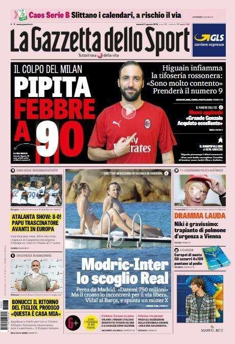 Gazzetta - Pipita, febbre a novanta 
