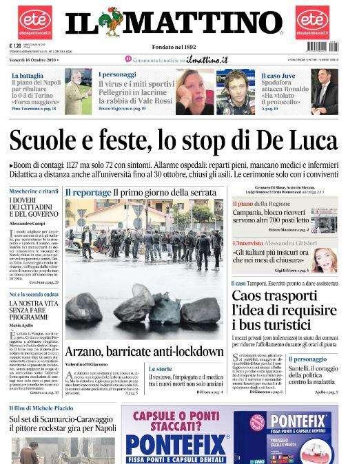 Il Mattino - Caso Ronaldo; multa per i giocatori, ma anche la Juve rischia