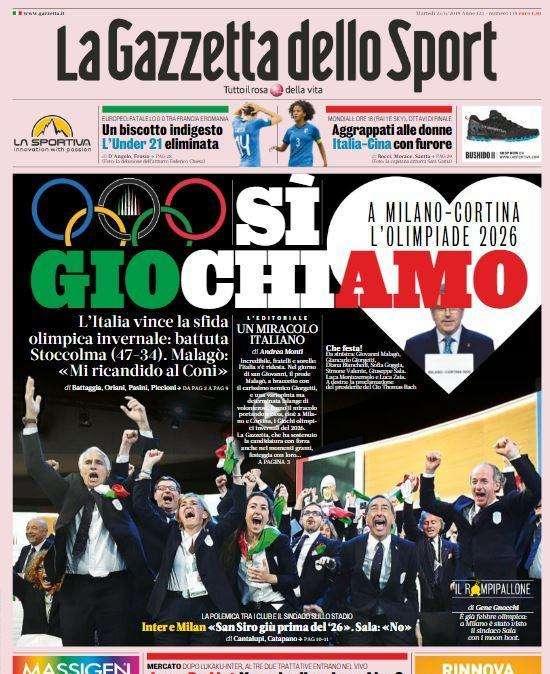 Gazzetta - Juve- De Ligt, Kean-Ajax?