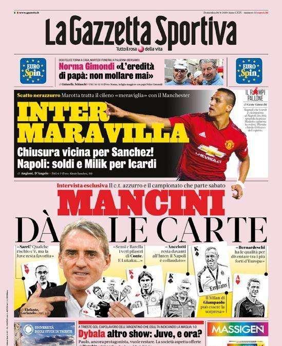 Gazzetta - Mancini dá le carte