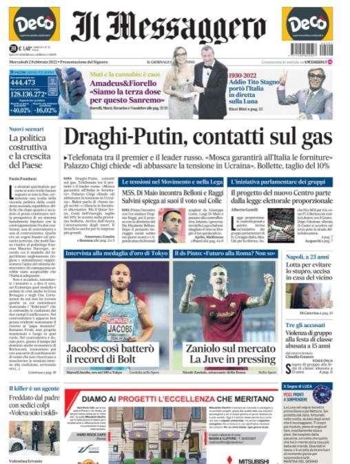Il Messaggero - Juve, pressing Zaniolo