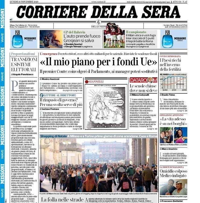 Corsera - Il Milan vince e va in fuga 
