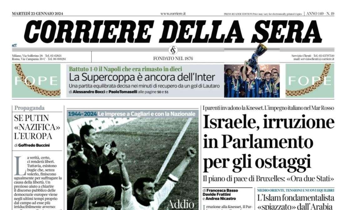 Corsera - Addio Riva, mito del calcio italiano 