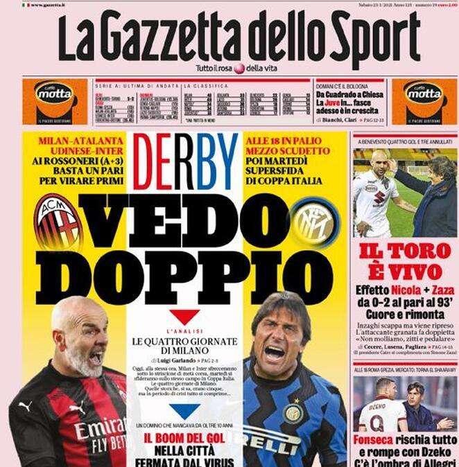 Gazzetta - Derby, Vedo doppio 