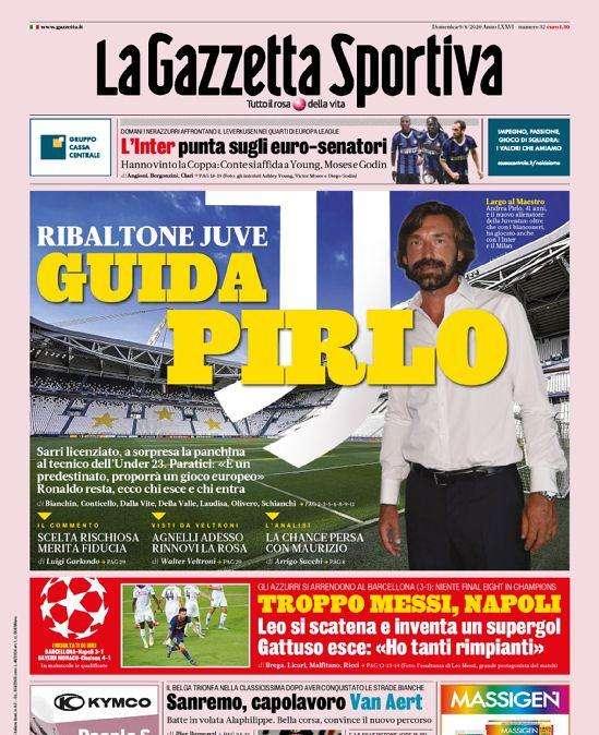 Gazzetta - Ribaltone Juve. Guida Pirlo