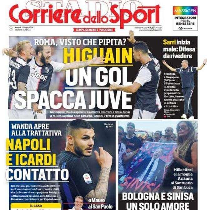 Corsport - Higuain un gol spacca Juve. Napoli e Icardi, contatto