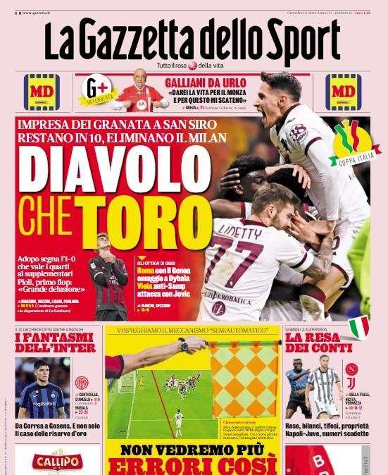 Gazzetta - Juve e Napoli, la resa dei conti 