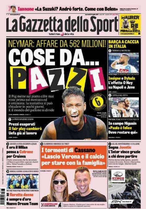 Gazzetta - Neymar, cose da pazzi