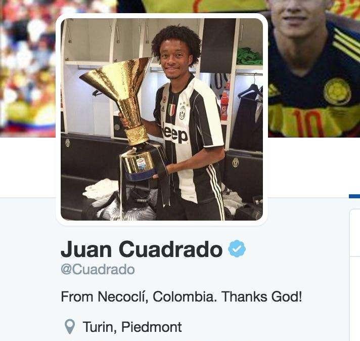 Cuadrado, voglia di Juve: su twitter è ancora bianconero!