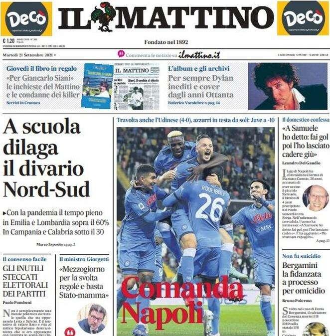 Il Mattino - Juve a meno dieci 