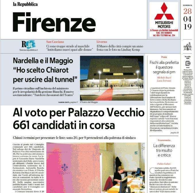 Repubblica Firenze - Chiesa non è detto che parta