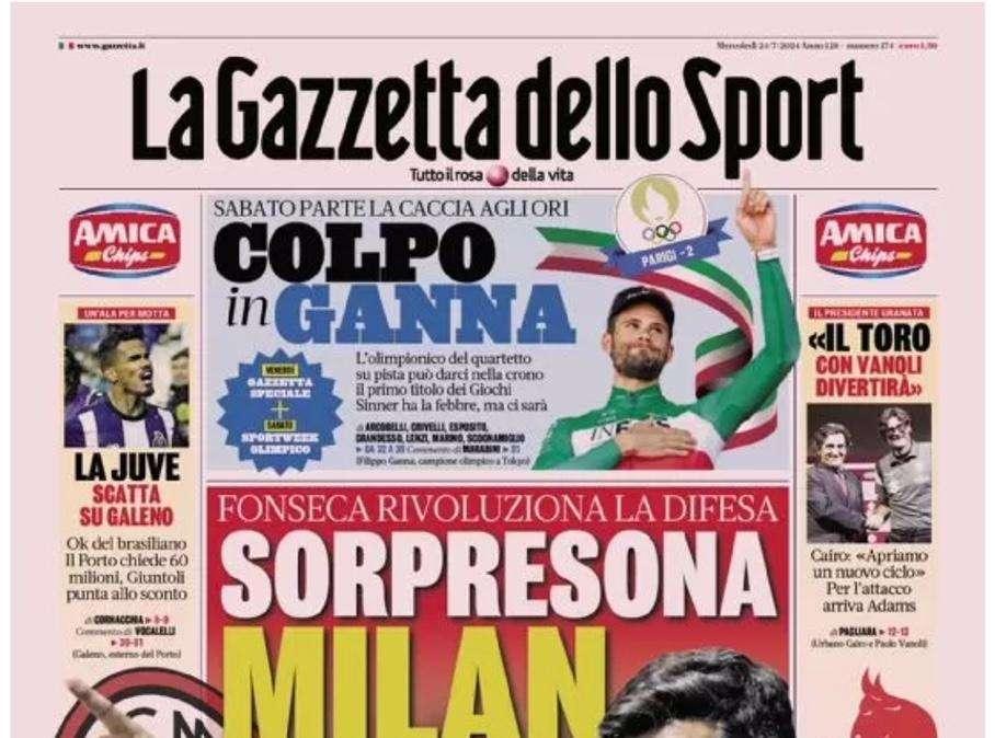 Gazzetta - La Juve scatta su Galeno
