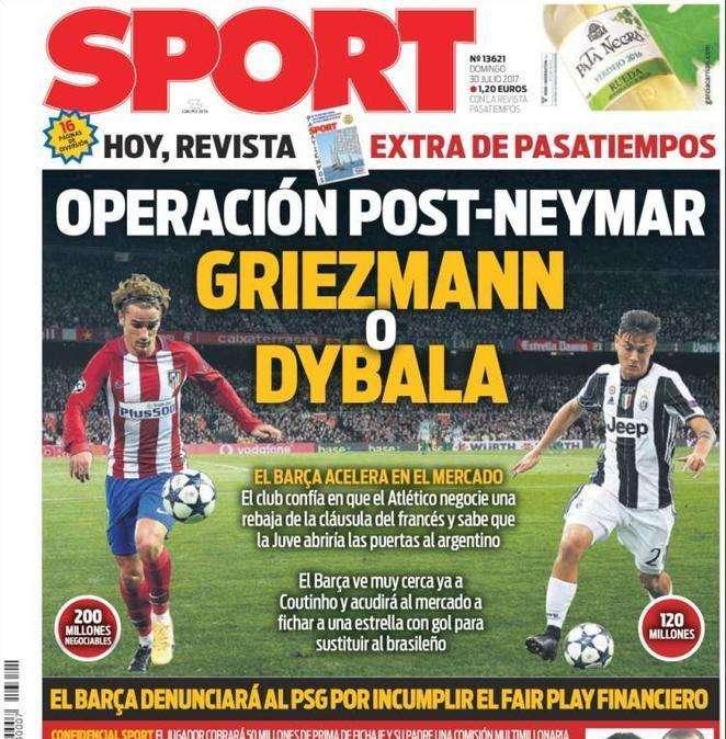 Sport - Griezmann o Dybala per il post Neymar