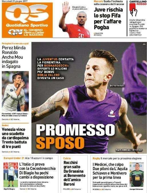 QS - Affondo della Juventus per Bernardeschi: "Promesso sposo"