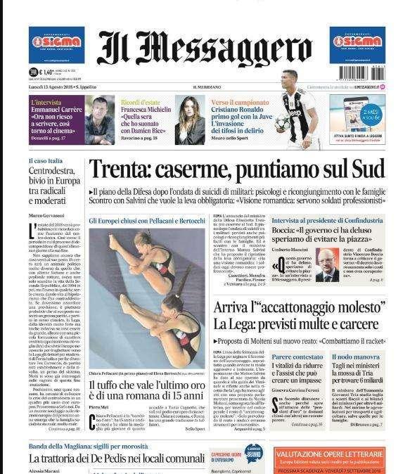 Il Messaggero - Milinkovic Savic verso la permanenza 