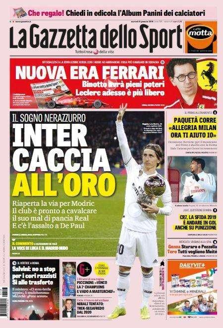 Gazzetta - Inter, caccia all’oro