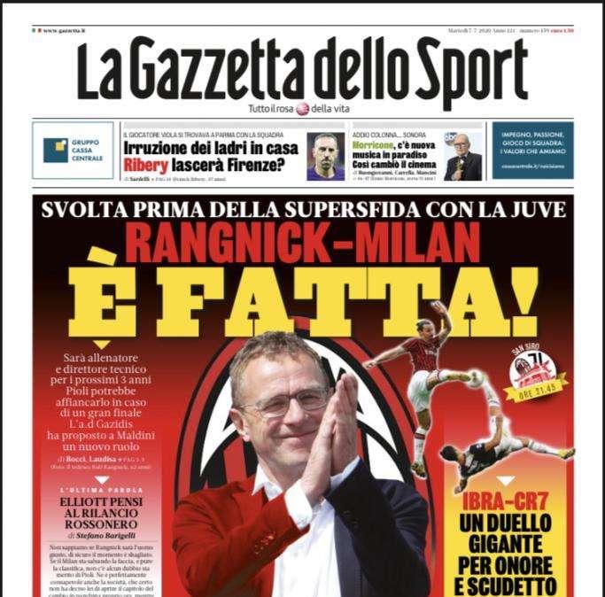 Gazzetta - Rangnick-Milan è Fatta! Stasera la super sfida alla Juve 
