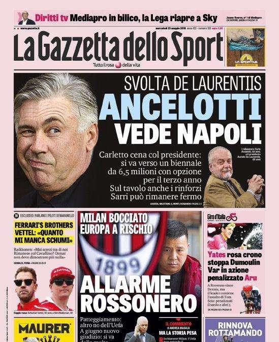 Gazzetta - Ancelotti vede Napoli