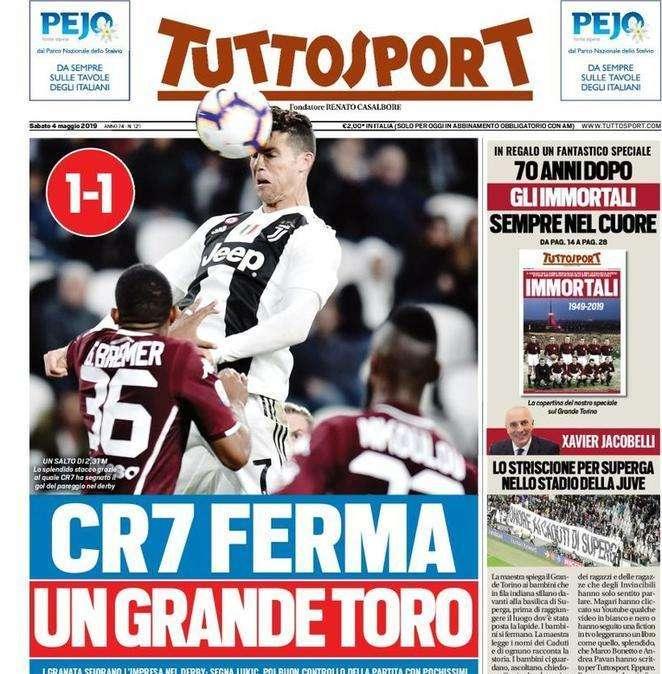 Tuttosport - CR7 ferma un grande Toro