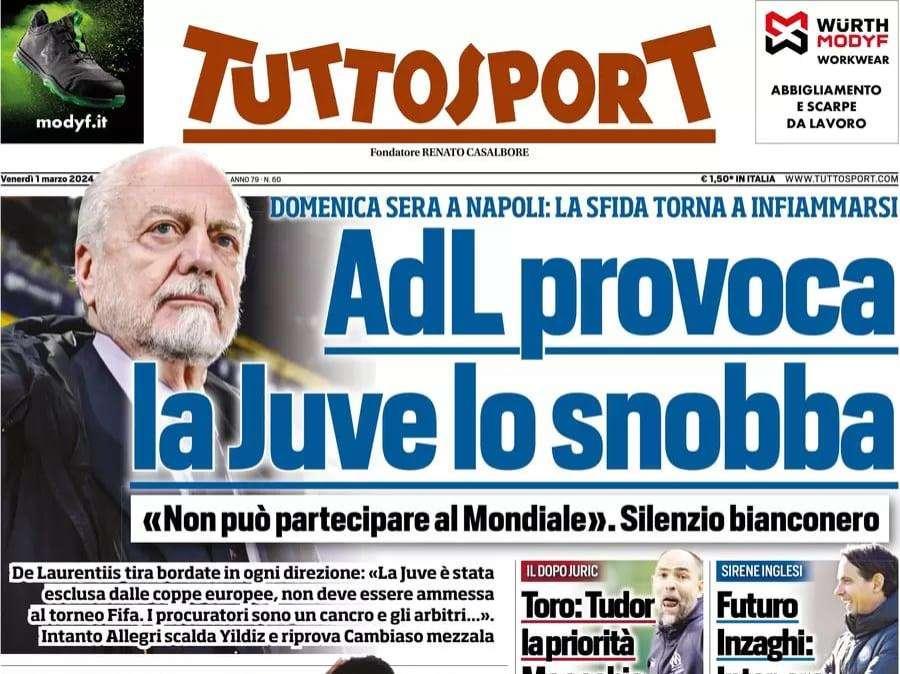 Tuttosport - Adl provoca, la Juve lo snobba