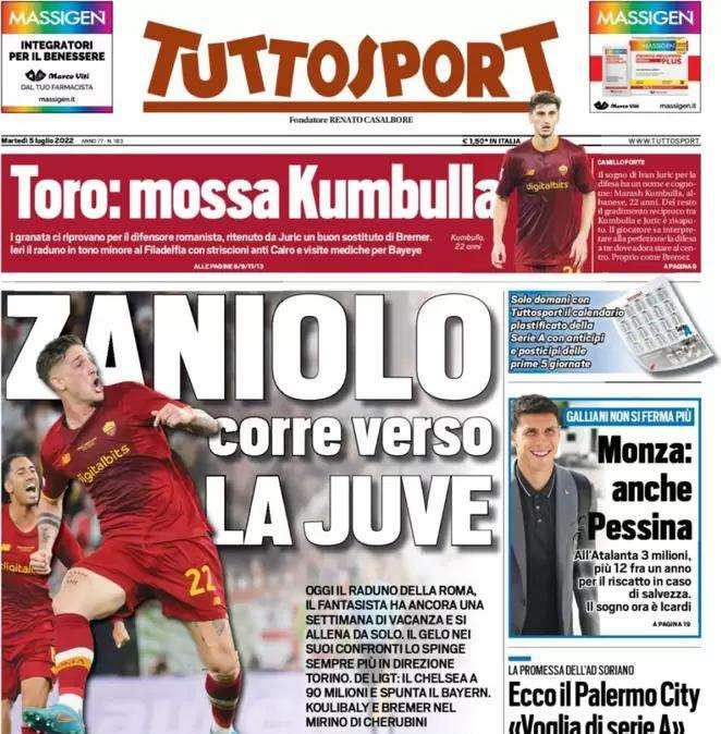 Tuttosport - Zaniolo corre verso la Juve 