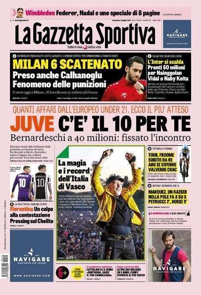 Gazzetta - Juve, c'è il dieci!