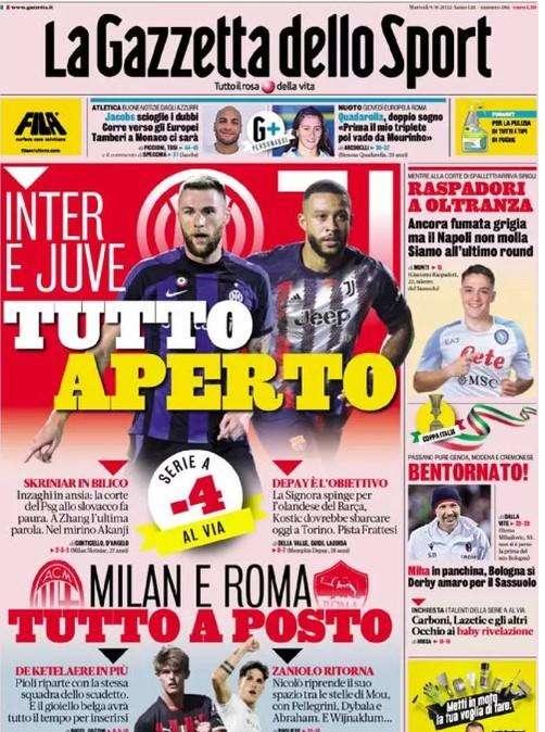 Gazzetta - Inter e Juve, tutto aperto 