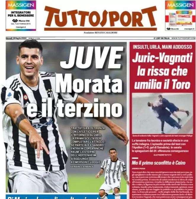 Tuttosport - Juve, Morata ed il terzino
