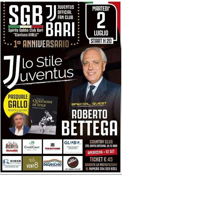 Roberto Bettega ospite all'Official Fan Club di Bari