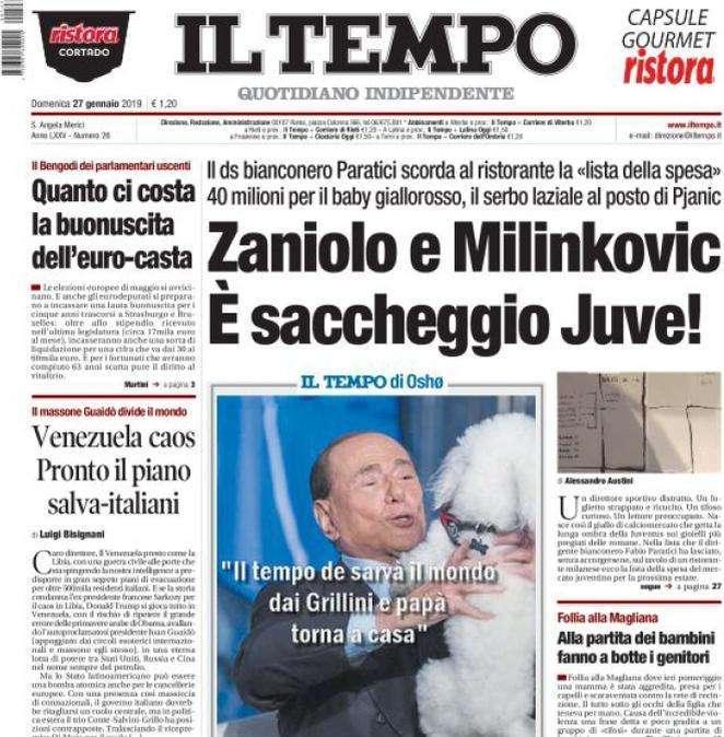 Il Tempo - Paratici scorda al ristorante la lista della spesa