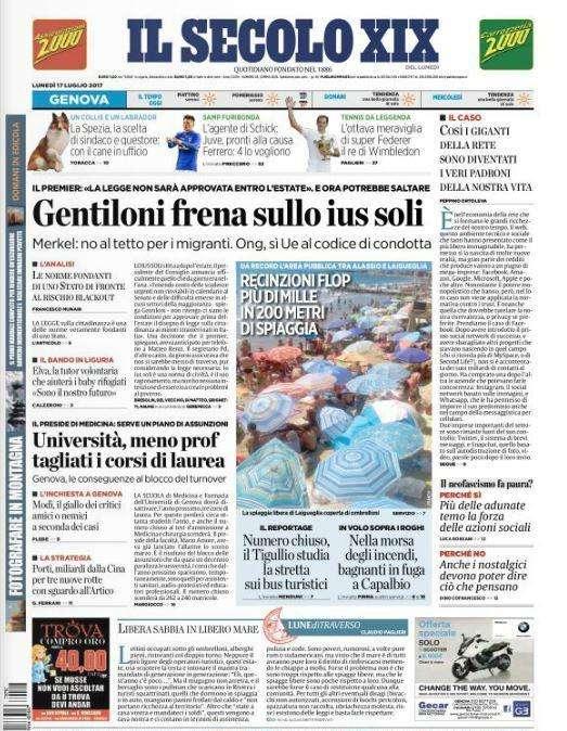 Il Secolo XIX - Agente di Schick: "Pronti alla causa"