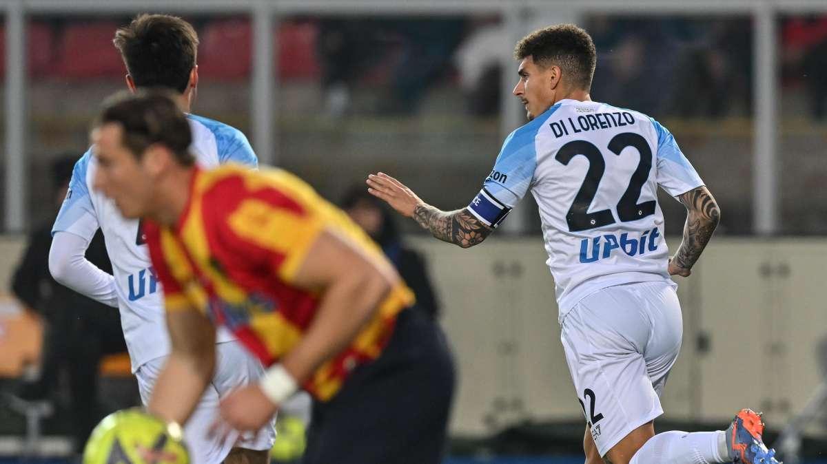 Intervallo Lecce - Napoli 0-1. Azzurri in vantaggio grazie a Di Lorenzo 