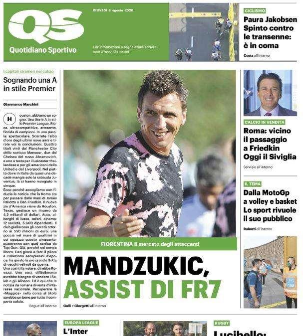 La Nazione - Mandzukic, assist di FR7