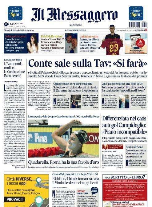 Il Messaggero - La Roma tratta Demiral 