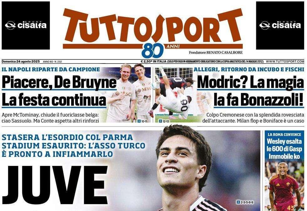 Tuttosport - Juve a tutto Yildiz 