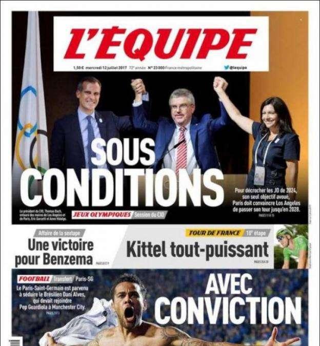 L'Équipe - Dani Alves avec conviction