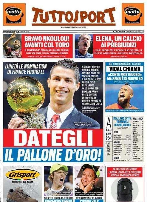 Tuttosport - Dategli il pallone d’oro