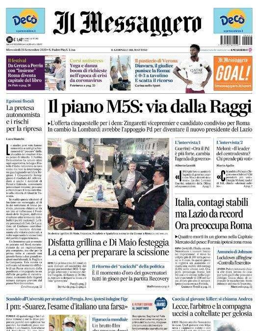 Il Messaggero - Arriva la Juve, Roma nel vicolo Dzeko