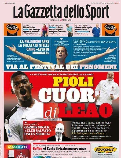 Gazzetta - Pioli cuor di Leao 