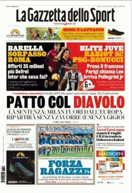 Gazzetta - Juve- Rabiot si! Psg su Bonucci 