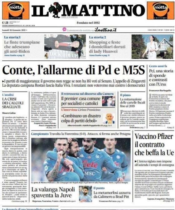 Il Mattino - La valanga Napoli spaventa la Juve 