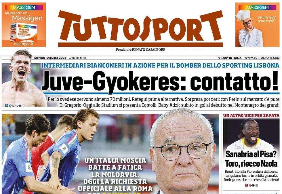 Tuttosport - Juve-Gyokeres, contatto