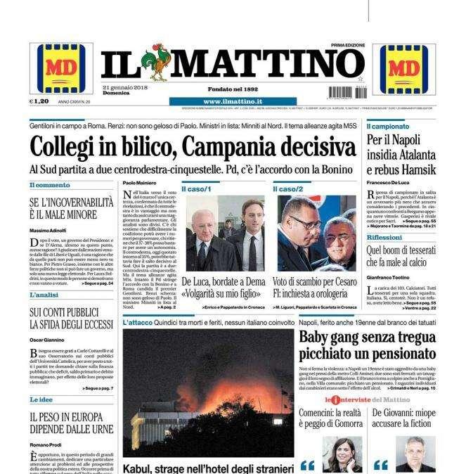 Il Mattino - Napoli, insidia Atalanta con un rebus 