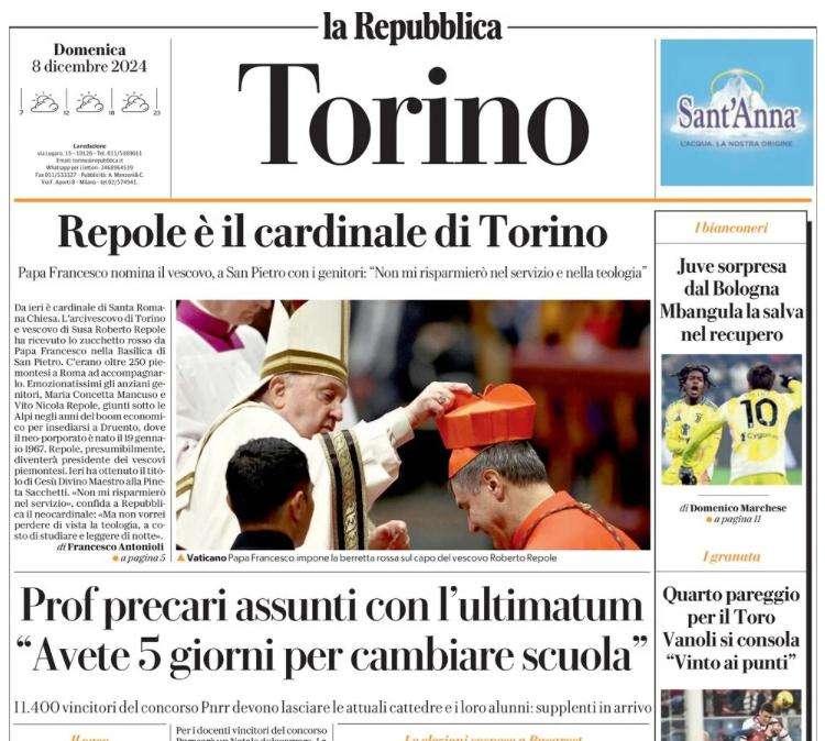 Repubblica Torino - Il gol di Mbangula tiene a galla la Juve 
