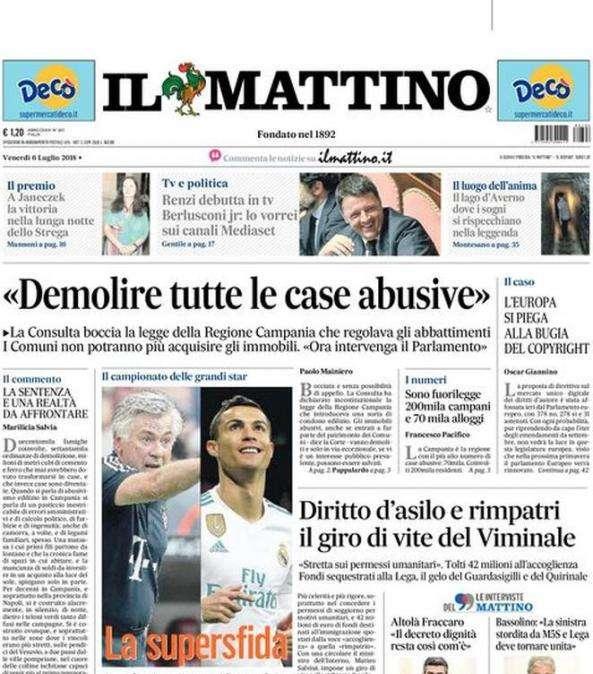 Il Mattino - Ancelotti contro CR7