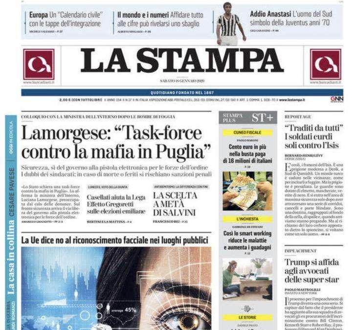 La Stampa - Addio Anastasi, simbolo Juve 