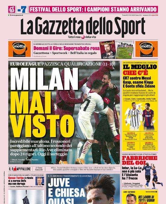 Gazzetta - Milan mai visto, Juve Chiesa quasi fatta 
